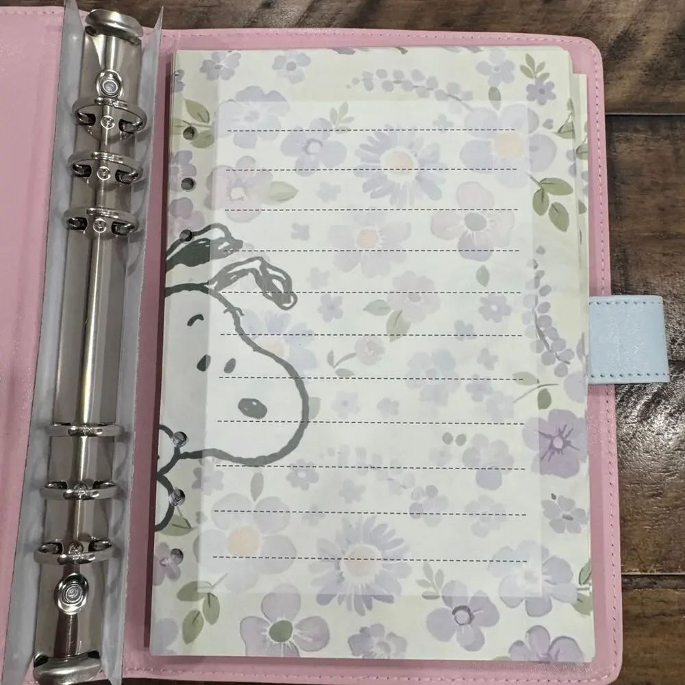Peanuts Snoopy A5 Binder w/ matching stationery paper.